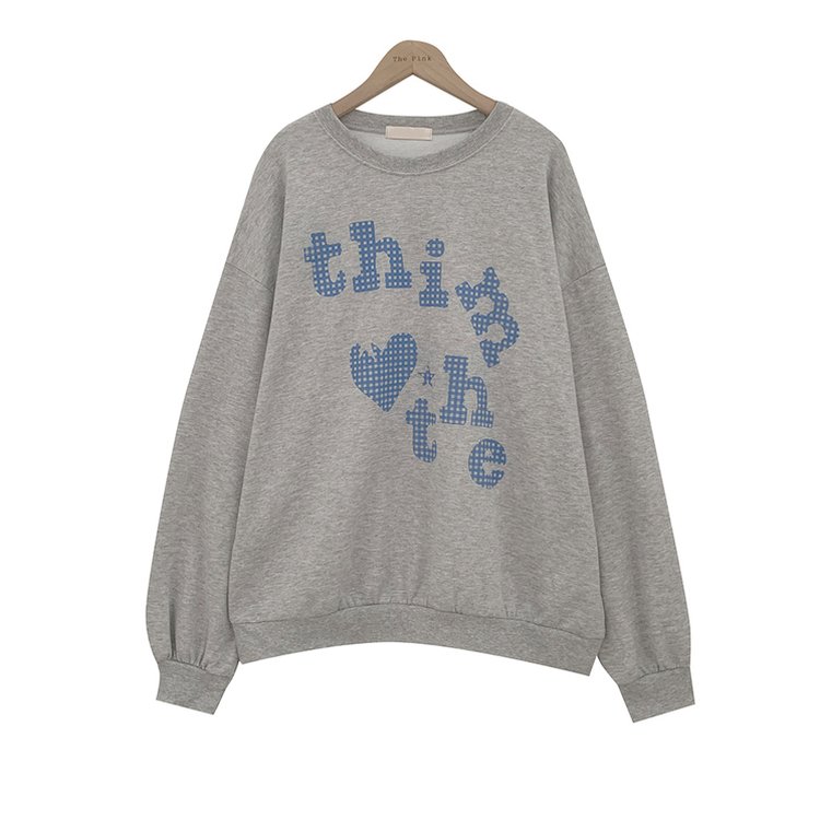 트디 오버핏 프린팅 맨투맨