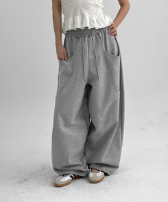 スリットワイドバンディングパンツ GREY