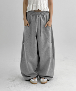 スリットワイドバンディングパンツ GREY