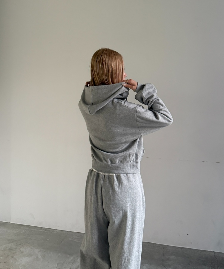 【SET】フードジップアップ＋トレーニングパンツ GRAY