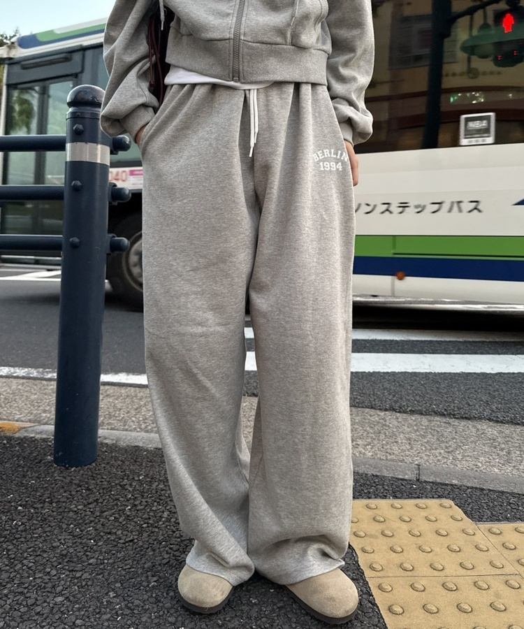 【SET】フードジップアップ＋トレーニングパンツ GRAY