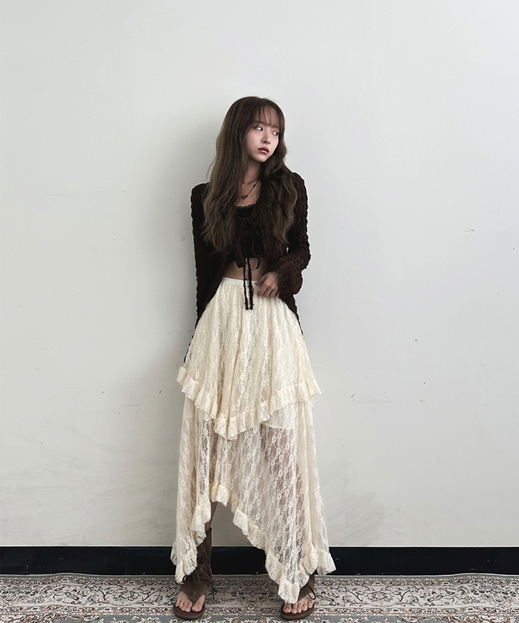 アンスリード　ロングスカート 美品✨ アンスリード スカート ロング タック アシンメトリー