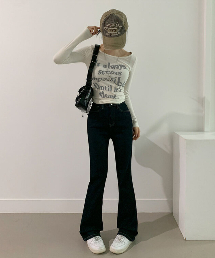 [백포켓/생지데님] 레도 힙포켓 슬림핏 생지 데님 부츠컷 팬츠 진청