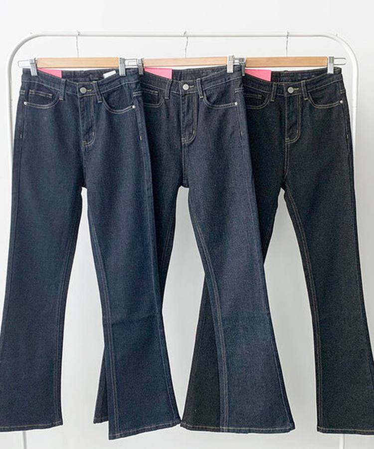 [백포켓/생지데님] 레도 힙포켓 슬림핏 생지 데님 부츠컷 팬츠