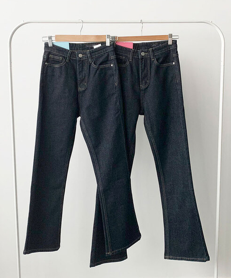 [백포켓/생지데님] 레도 힙포켓 슬림핏 생지 데님 부츠컷 팬츠