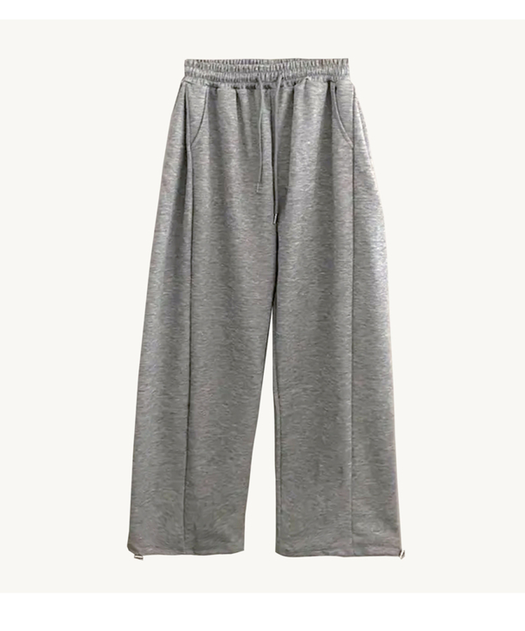 아메리카 사이드 핀턱 스트링 롱와이드 추리닝 밴딩팬츠