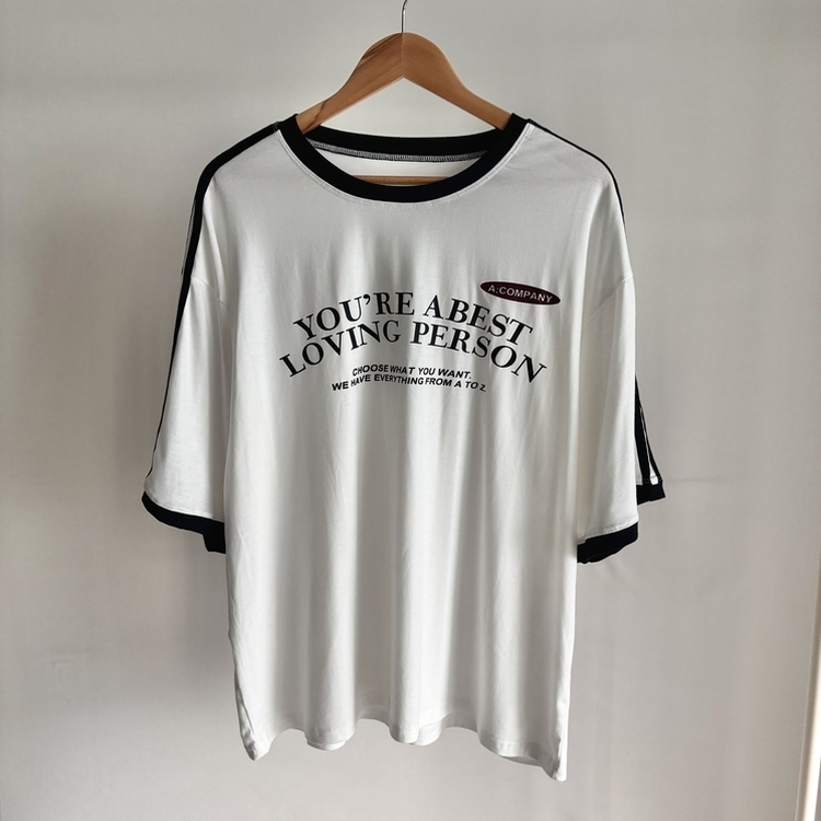 バイカラーレタリングTシャツ