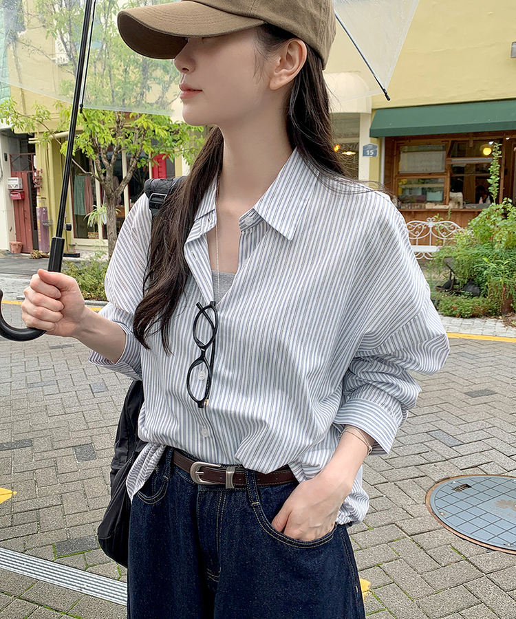 セインツストライプシャツ NAVY