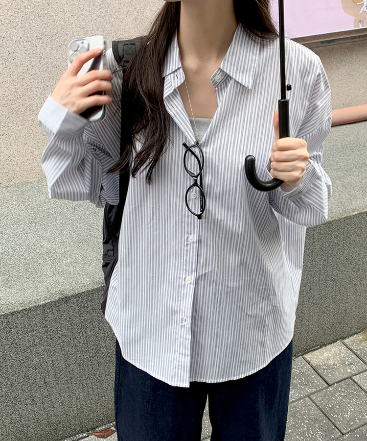 セインツストライプシャツ NAVY