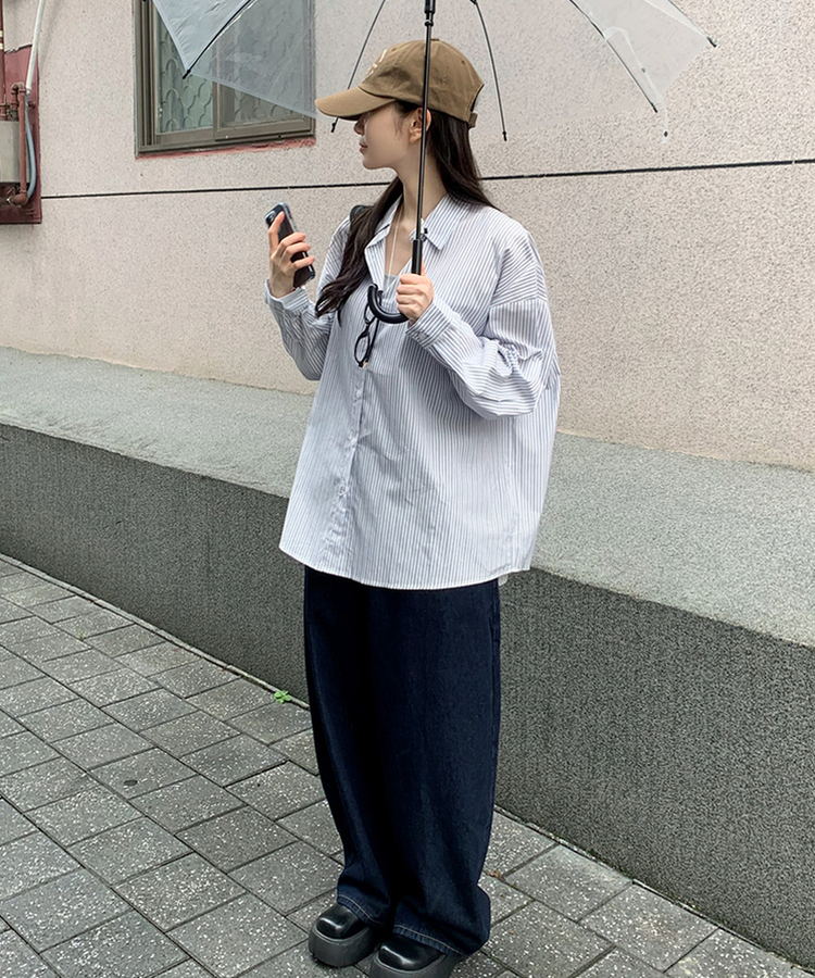 セインツストライプシャツ NAVY