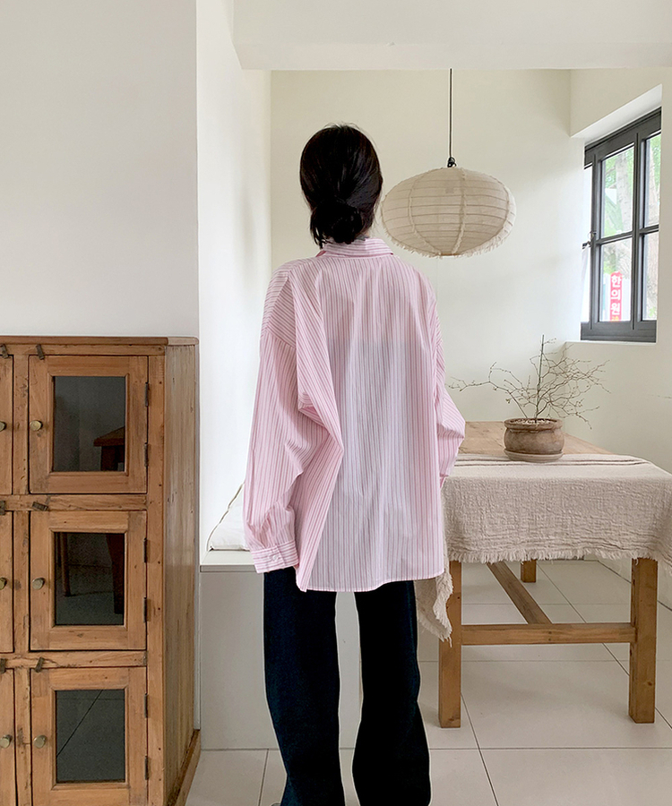 セインツストライプシャツ PINK