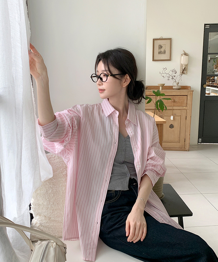 セインツストライプシャツ PINK