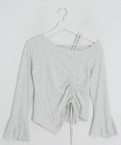 オフショルシャーリングフリルＴシャツ