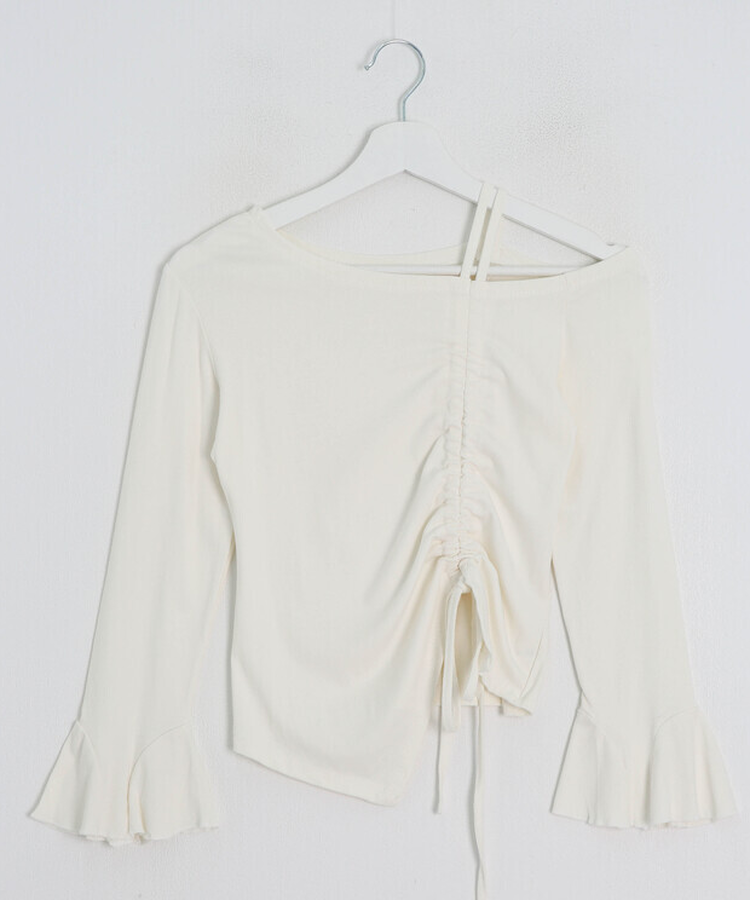 스트랩 오프숄더 티