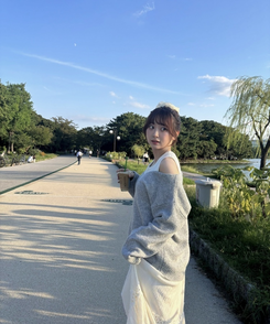 【SET】レイヤードオフショルニット＋キャミソール GRAY