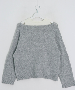 【SET】レイヤードオフショルニット＋キャミソール