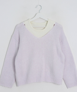 【SET】レイヤードオフショルニット＋キャミソール