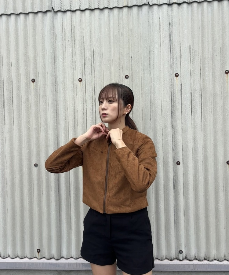 데이 스웨이드 자켓 카멜