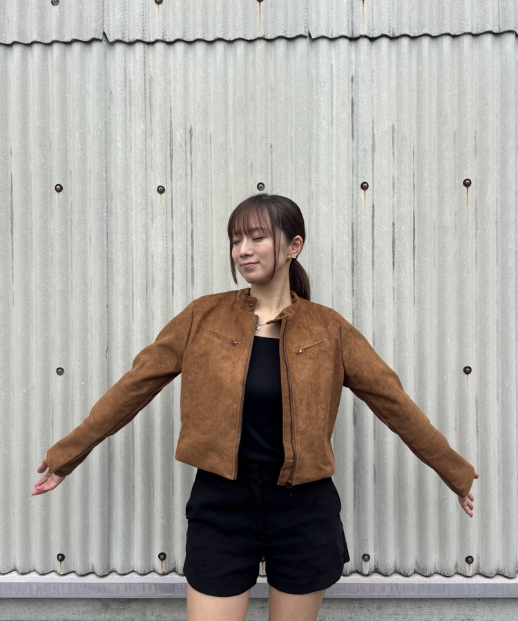 데이 스웨이드 자켓 카멜