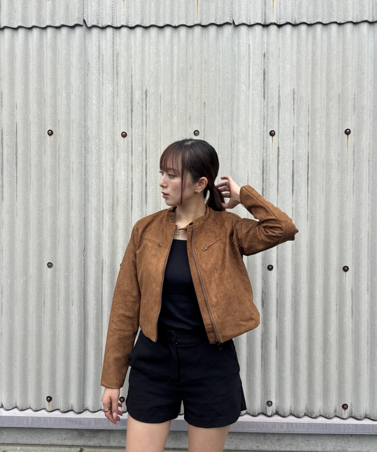 데이 스웨이드 자켓 카멜