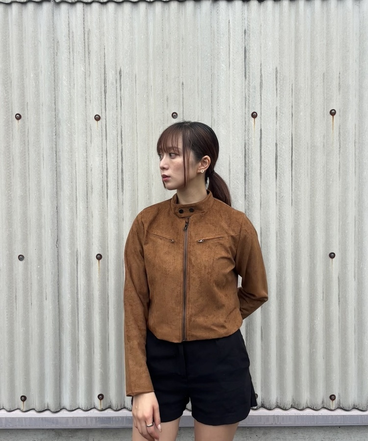 데이 스웨이드 자켓 카멜