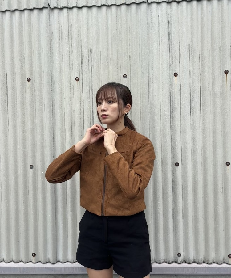 데이 스웨이드 자켓 카멜