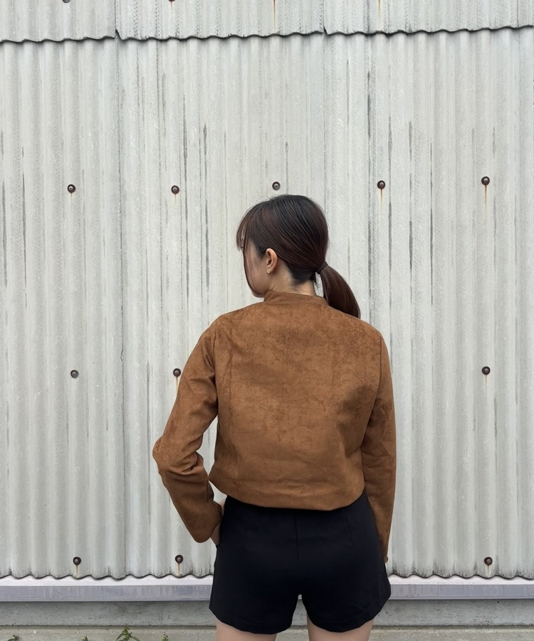 데이 스웨이드 자켓 카멜