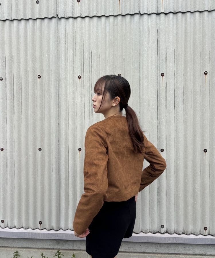 데이 스웨이드 자켓 카멜