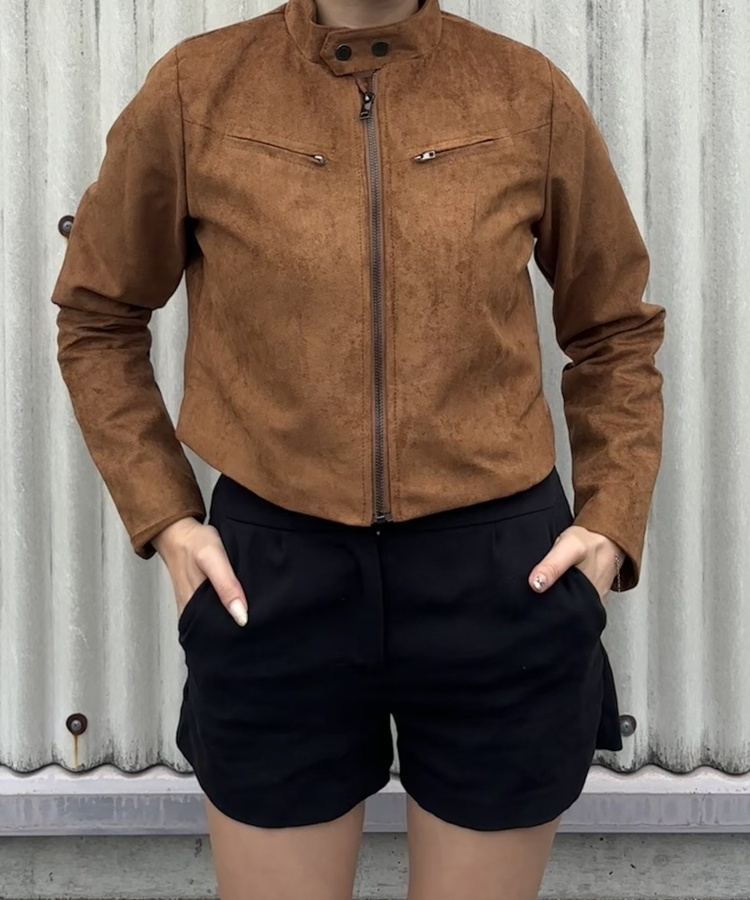 데이 스웨이드 자켓 카멜