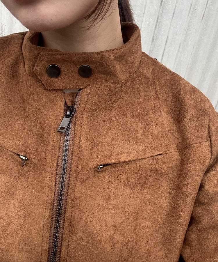 데이 스웨이드 자켓 카멜