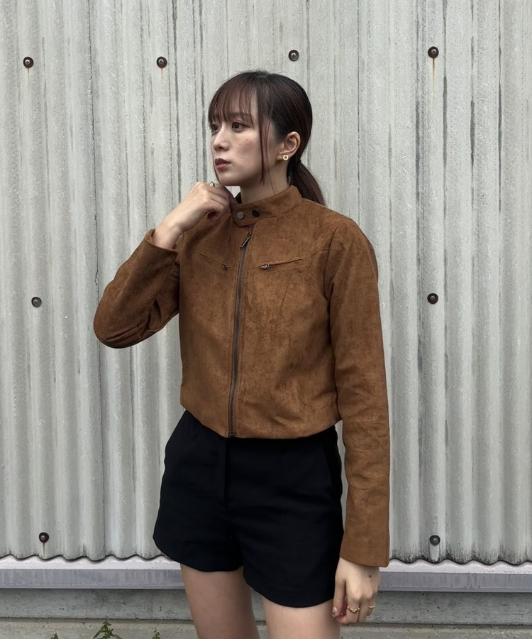 데이 스웨이드 자켓 카멜