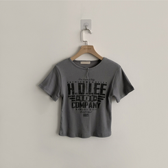 ラウンドボタン半袖Tシャツ(5color)