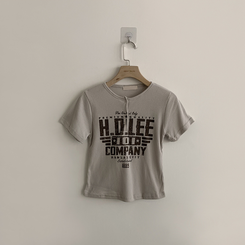 ラウンドボタン半袖Tシャツ(5color)