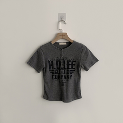 ラウンドボタン半袖Tシャツ(5color)