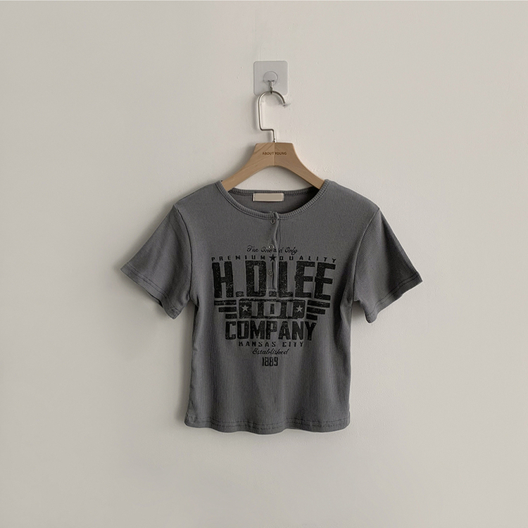 ラウンドボタン半袖Tシャツ(5color)