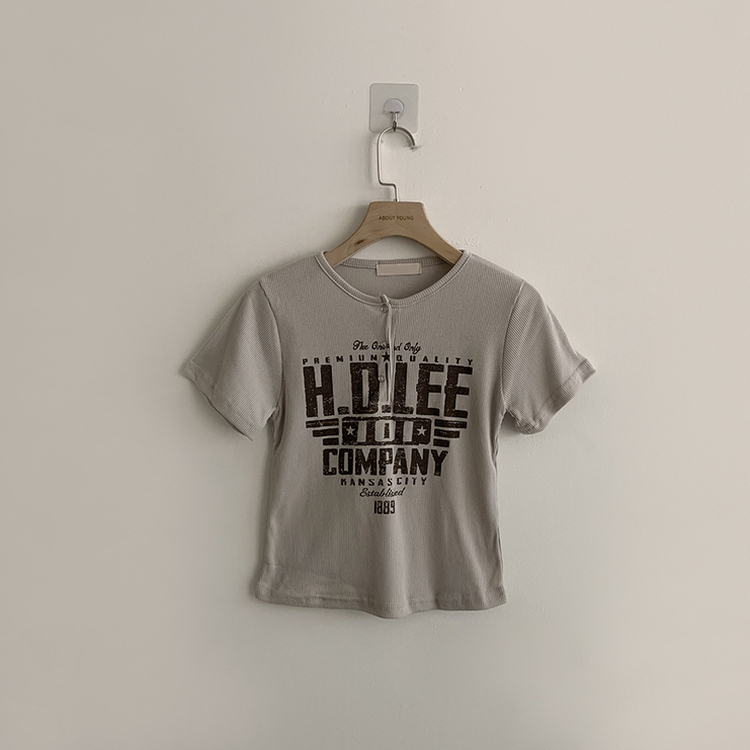 ラウンドボタン半袖Tシャツ(5color)