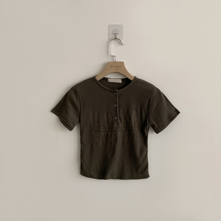 ラウンドボタン半袖Tシャツ(5color)