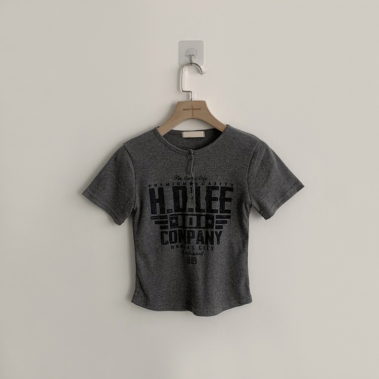 ラウンドボタン半袖Tシャツ(5color)