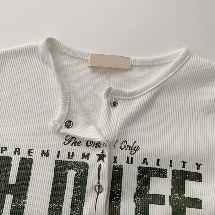 ラウンドボタン半袖Tシャツ(5color)