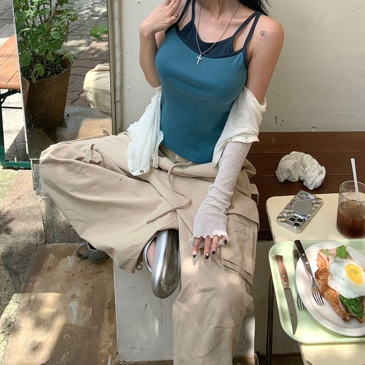 バイカラーインナーキャミソール BLUE