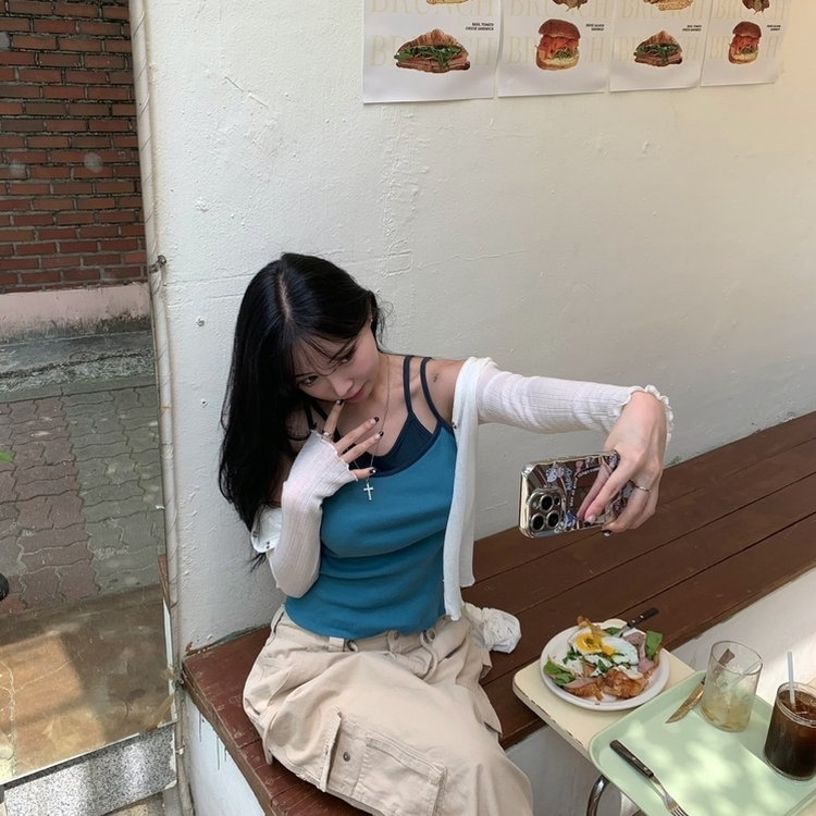 バイカラーインナーキャミソール BLUE