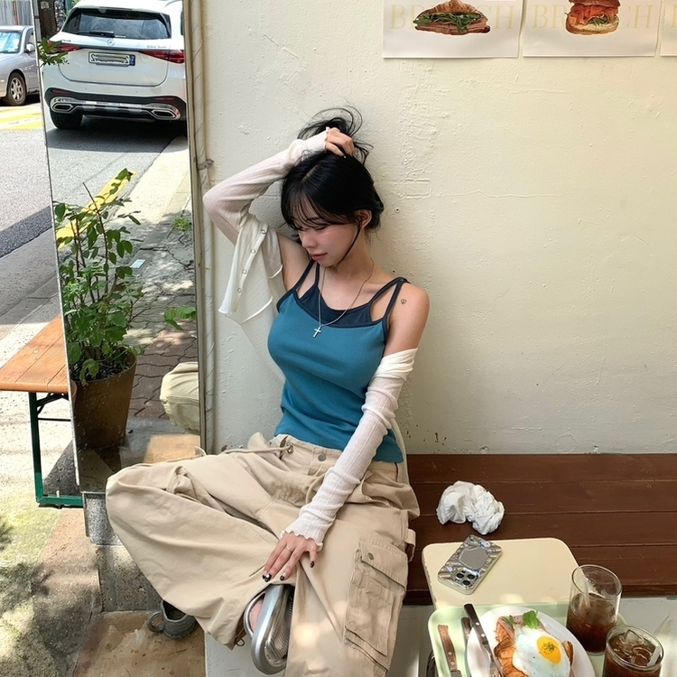 バイカラーインナーキャミソール BLUE