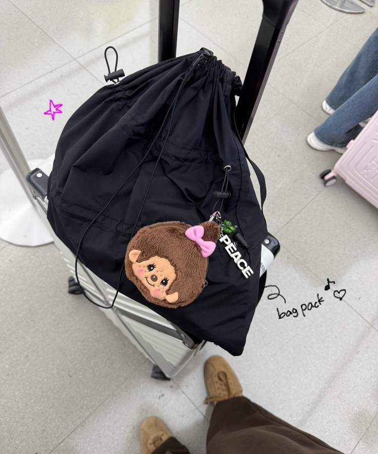 레이즈 스트링 백팩 블랙