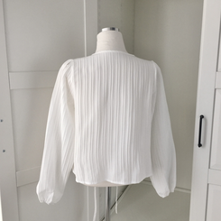 フリルストライプブラウス