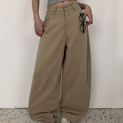 【SHORT/LONG 丈別】ハイウエストスリットワイドパンツ BEIGE