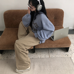 【SHORT/LONG 丈別】ハイウエストスリットワイドパンツ BEIGE