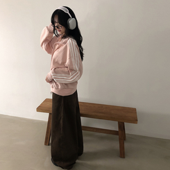 【SHORT/LONG 丈別】ハイウエストスリットワイドパンツ DARK BROWN