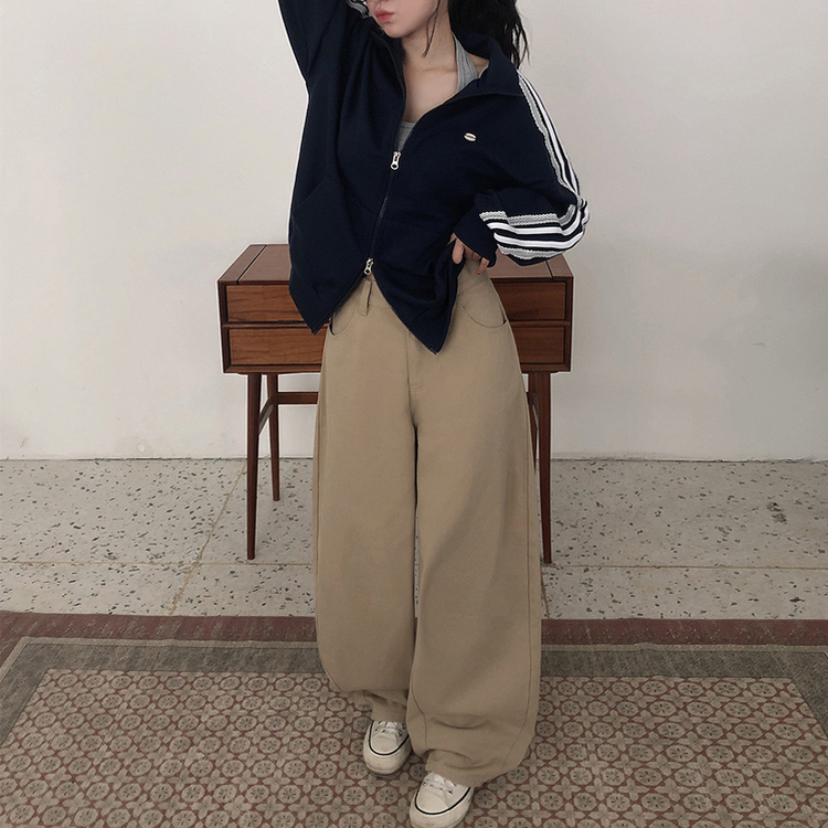 【SHORT/LONG 丈別】ハイウエストスリットワイドパンツ BEIGE