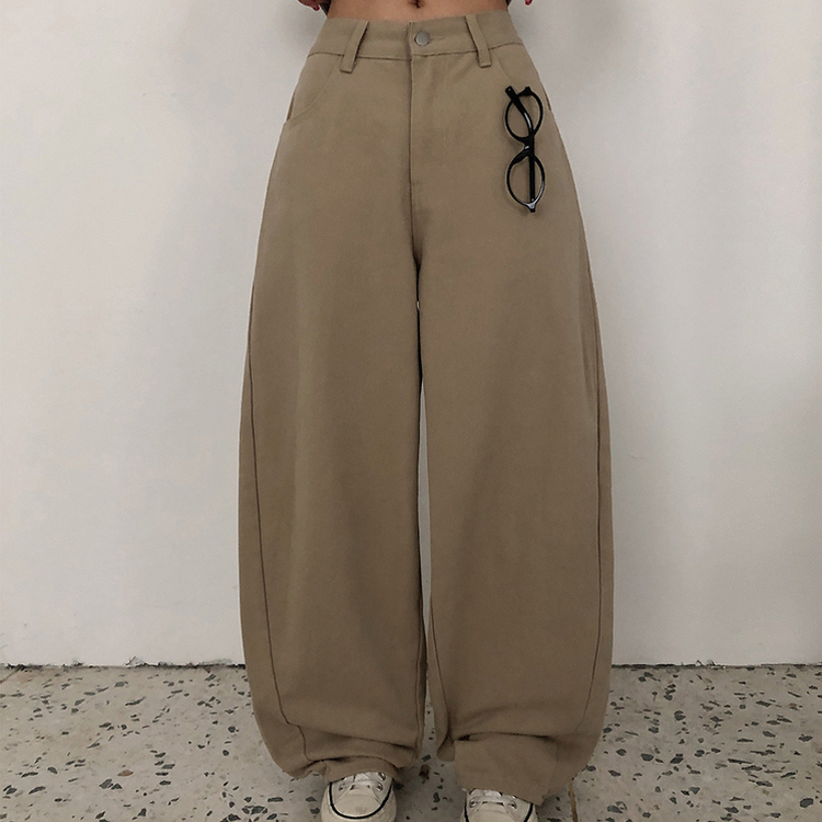 【SHORT/LONG 丈別】ハイウエストスリットワイドパンツ BEIGE