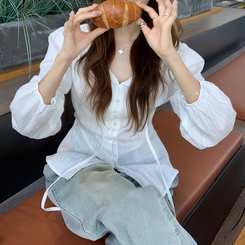 パフバルーンブラウス WHITE